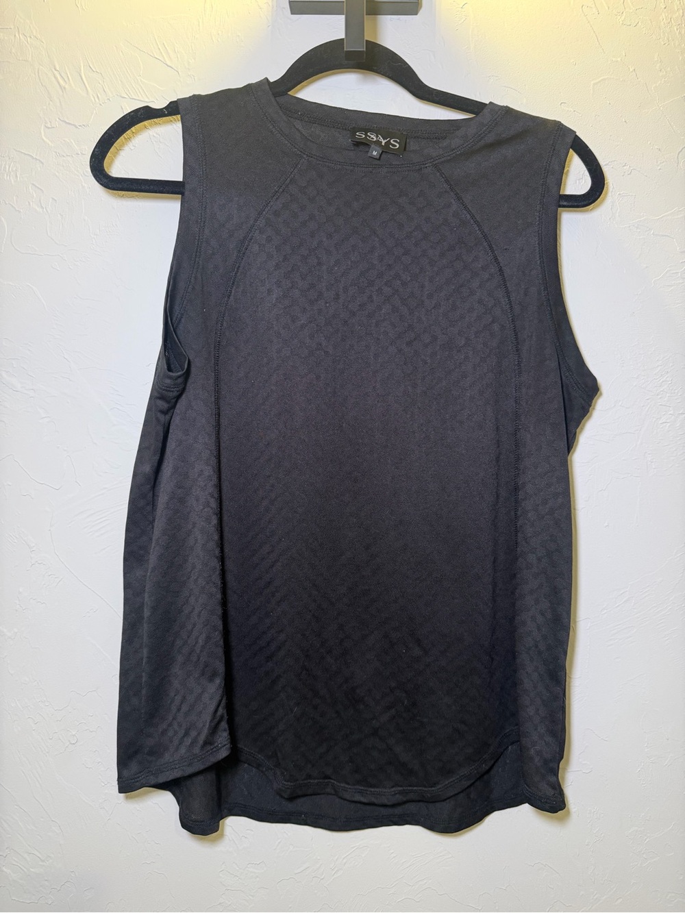 SSYS Black Textured Sleeveless Tank Top